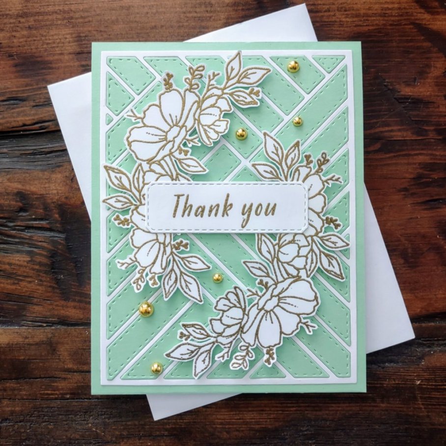 Green and Gold Floral – Cards by Melanie